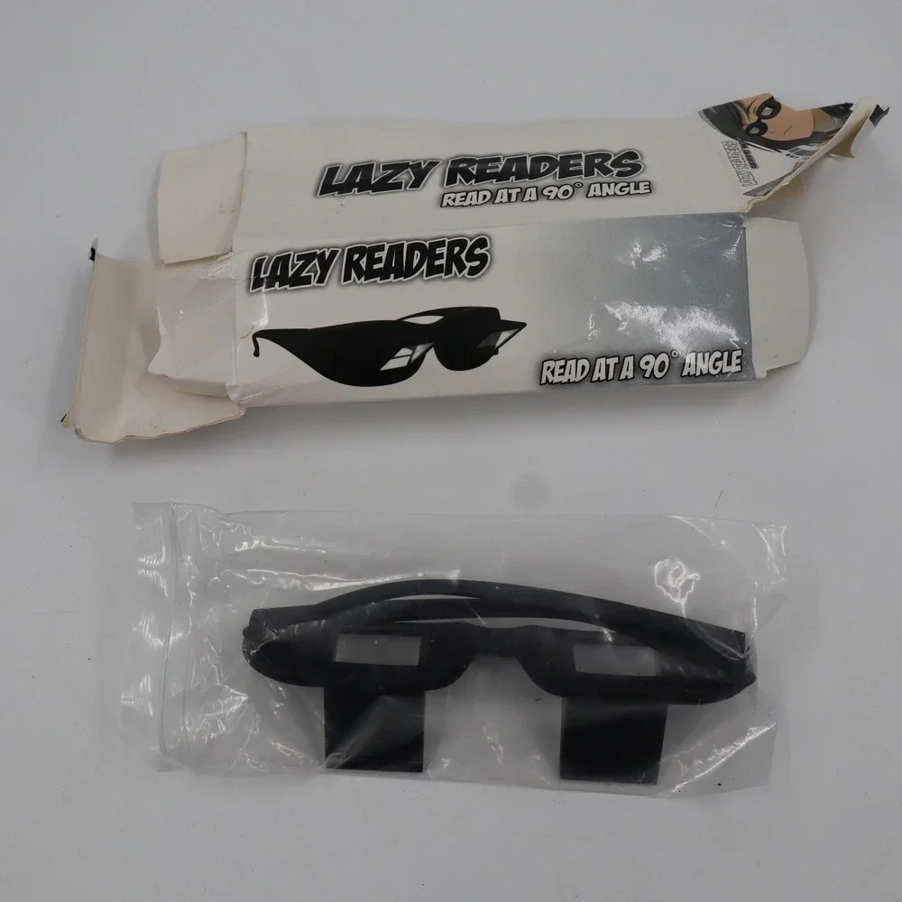 Lazy Readers Prism Glasses Unisex OS Black 90 Degree Angle Read‎ Lying Flat New